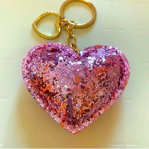 Glittered heart keychain new!